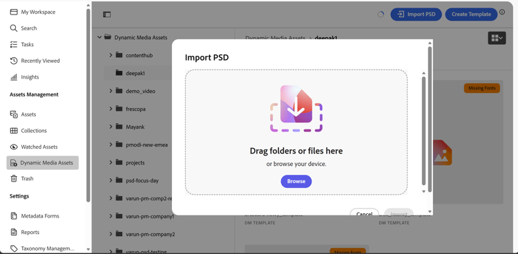 Import PSD