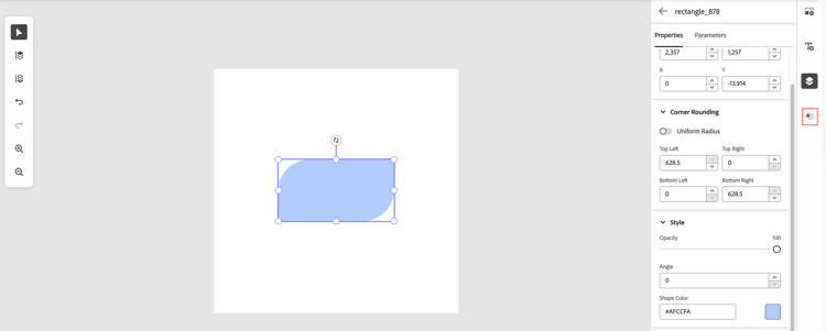 adjust corner roundness of shapes