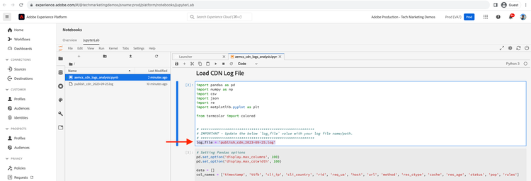 Notebook Log File Value Update