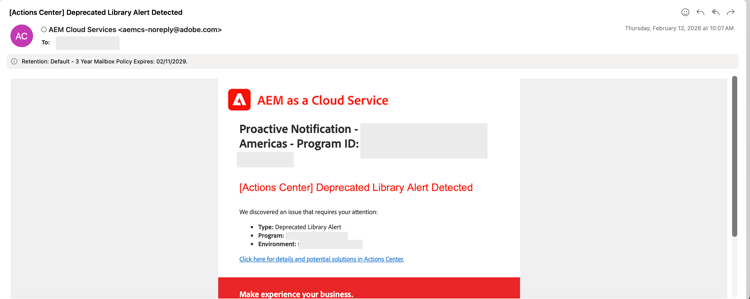 Deprecated APIs in Actions Center