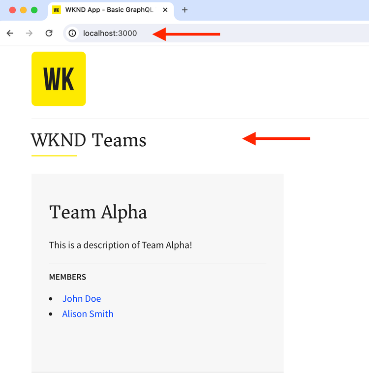 WKND Teams - React app