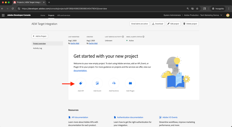 Add API to Project