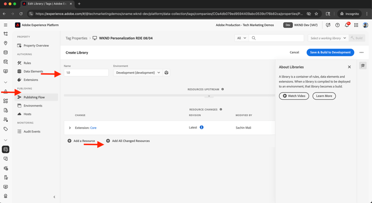 Adobe Tags Create Library