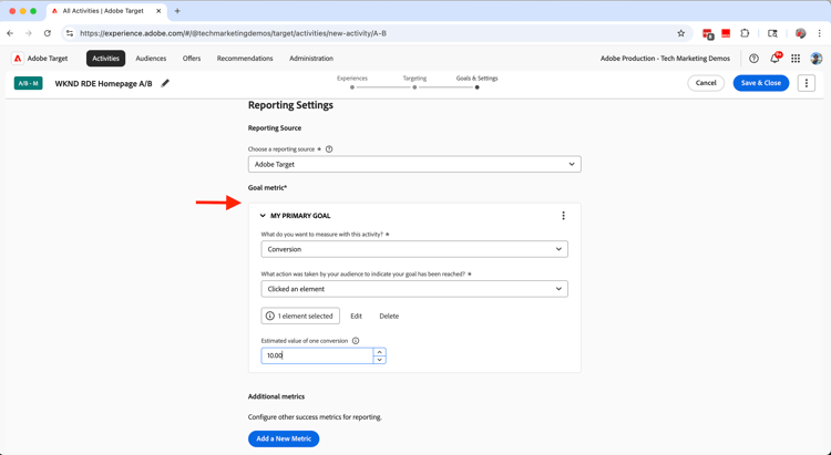 Goals & Settings