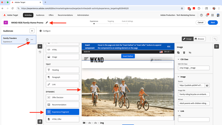 Activity with Audience and Offer