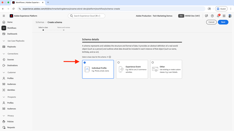 Create Schema Wizard