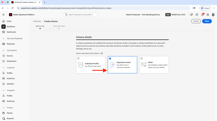 Create Schema Wizard