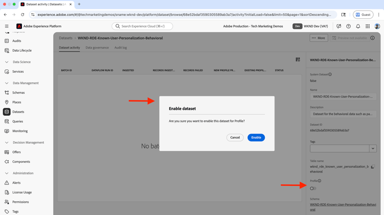 Enable Profile