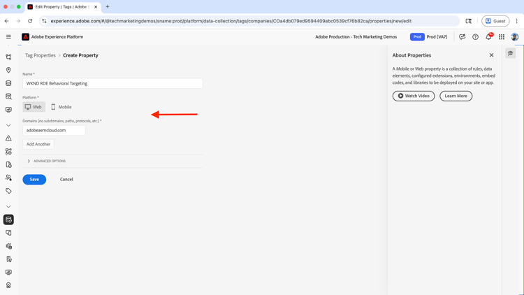 Create New Tags Property