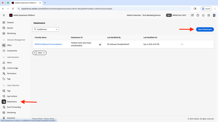 Create Datastream