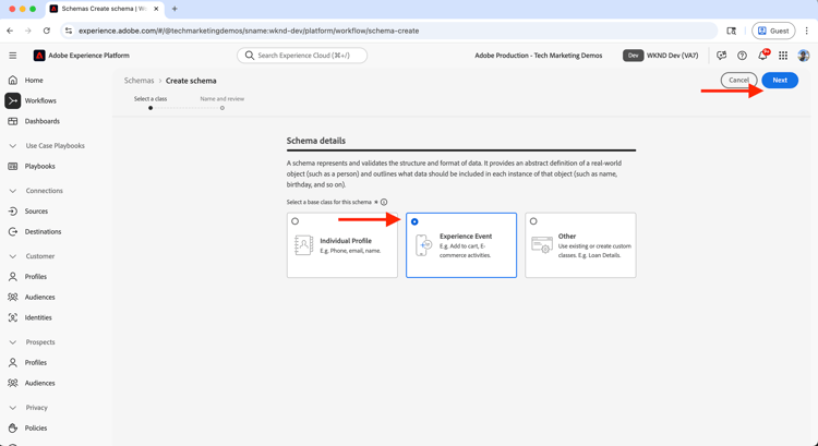 Create Schema Wizard