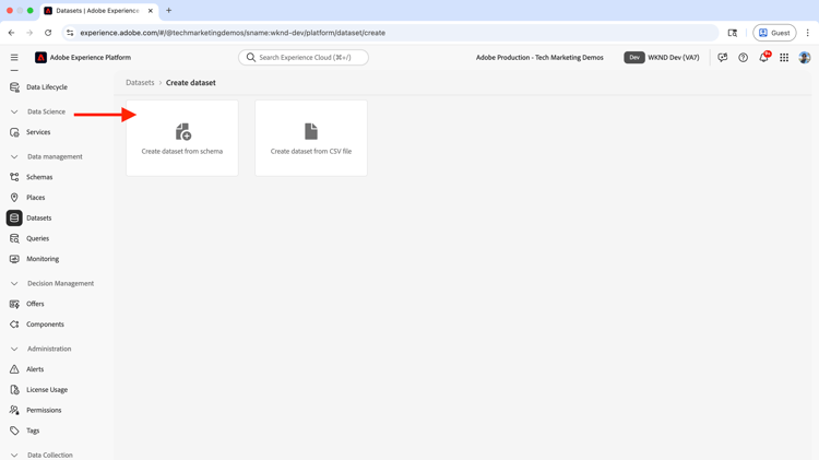 Create Dataset Wizard