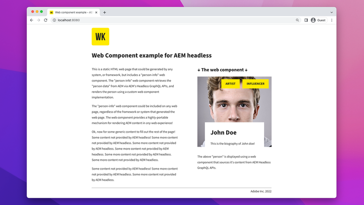 Web component/JS