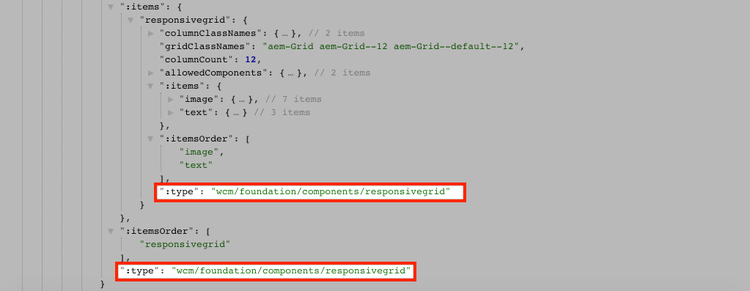 JSON model API - Responsive Grid