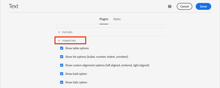 Enable RTE Formatting