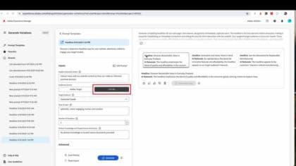 Generate Variations - Using CSV file audiences