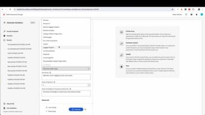 Generate Variations - Using Adobe Target audiences