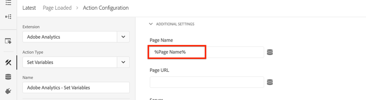 Page Name Environment Variable set