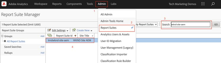 Analytics Report Suite