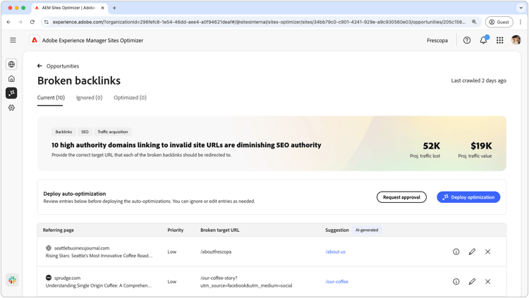 Broken backlinks opportunity