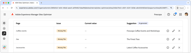 Auto-suggest invalid or missing metadata