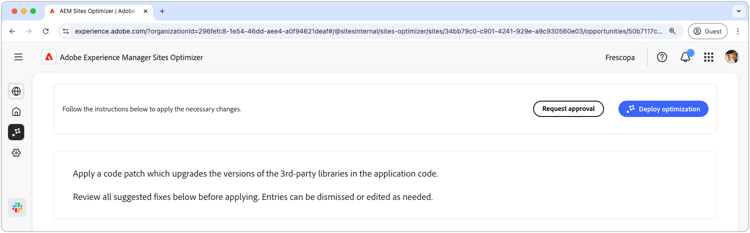 Auto-optimize website vulnerabilities
