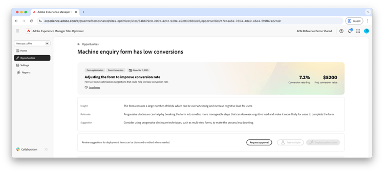 Low conversions opportunity