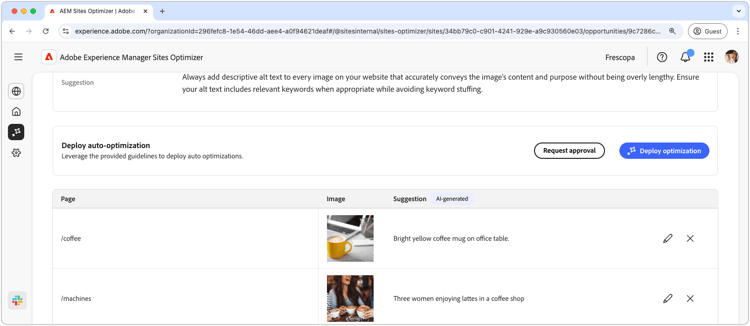 Auto-optimize missing alt text
