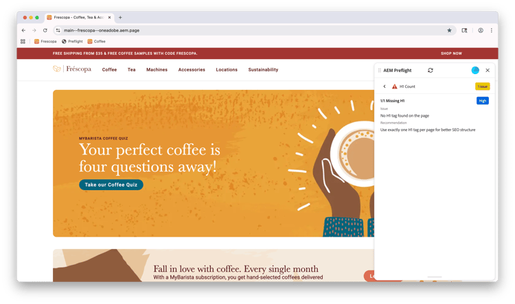Preflight H1 count opportunity