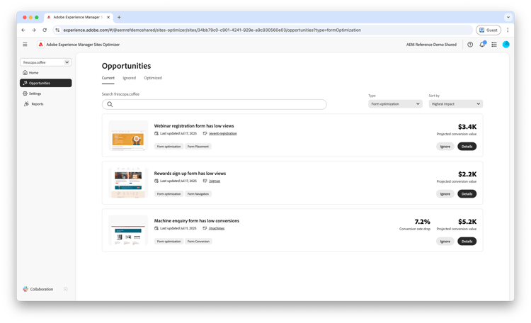 Forms Optimization opportunities