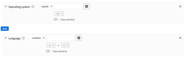Platform UI image showing a complex rule.