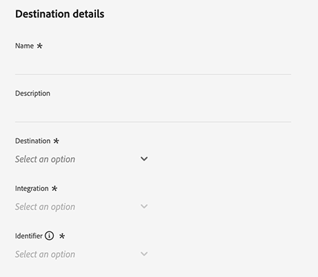 Platform UI image showing the destination details screen.l