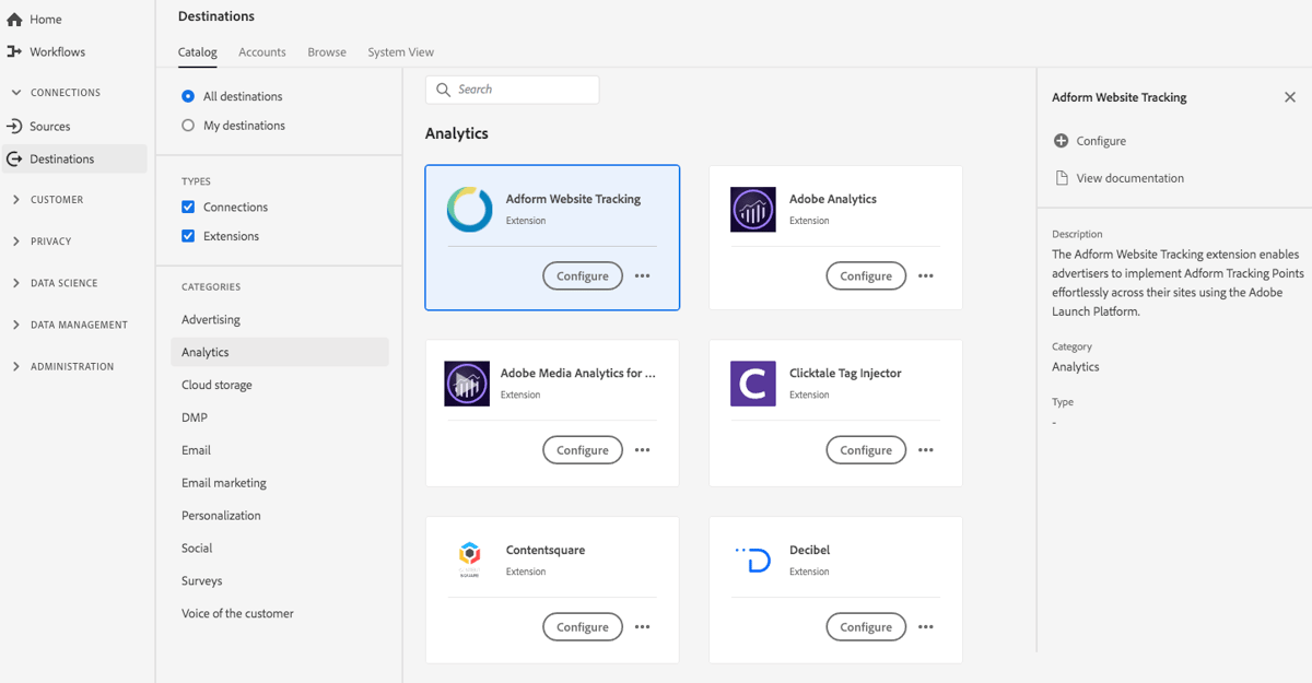 Adform Website Tracking extension Adobe Experience Platform