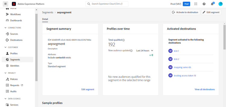 Platform UI screenshot example showing audience.