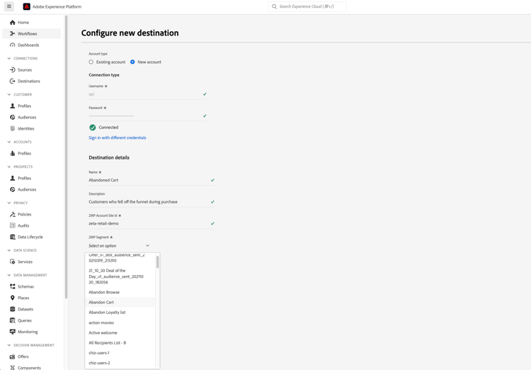 Image showing ZMP configuration