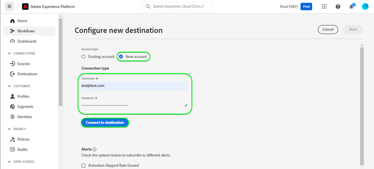 Platform UI screenshot showing how to authenticate.