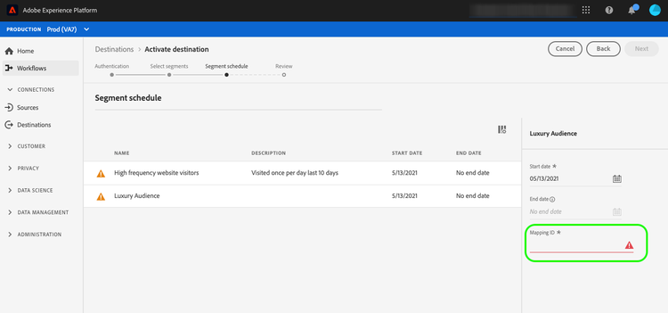 Input mapping ID