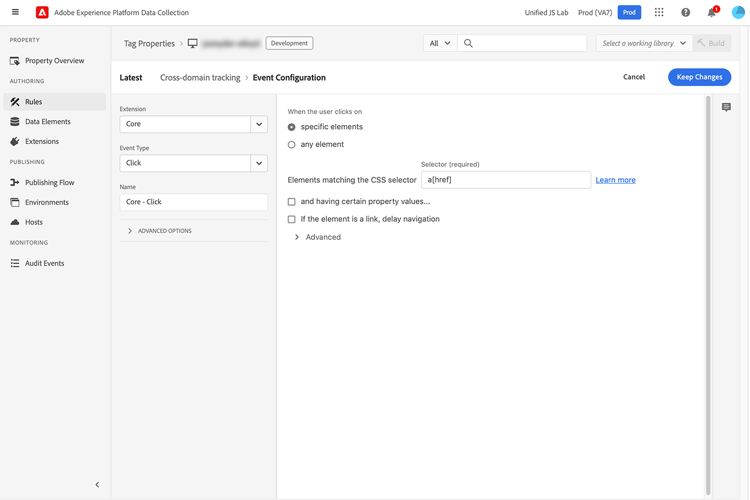 UI image showing the event configuration with the settings described above