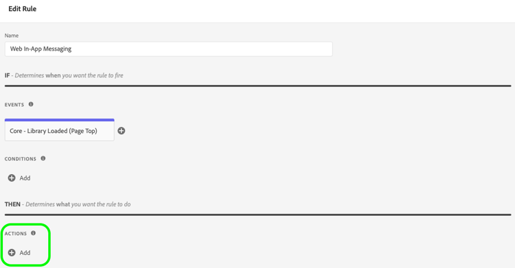 Image showing the edit rule screen.