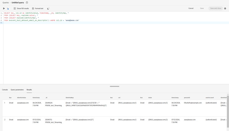 An untitled query that resulted in duplicated namespaces.