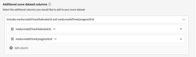 score dataset column addition