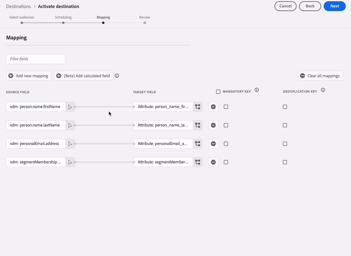 View of how mappings can be reordered.