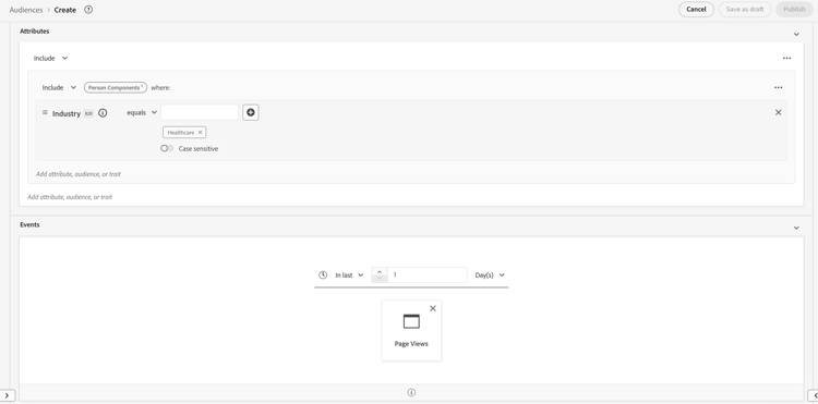 An invalid segment definition that combines a B2B entity with a streaming event.