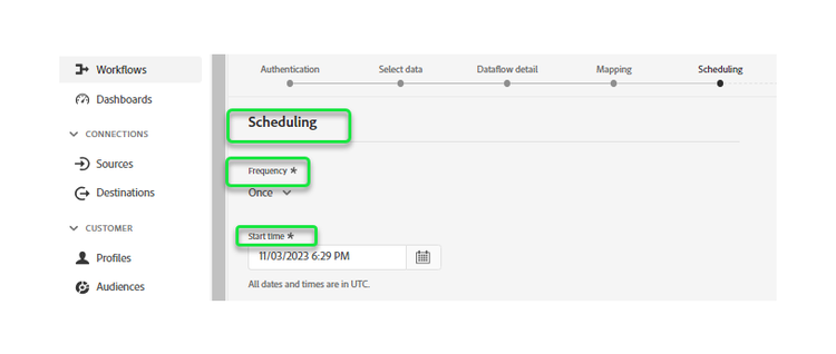 The scheduling interface