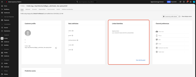 The user profile interface.
