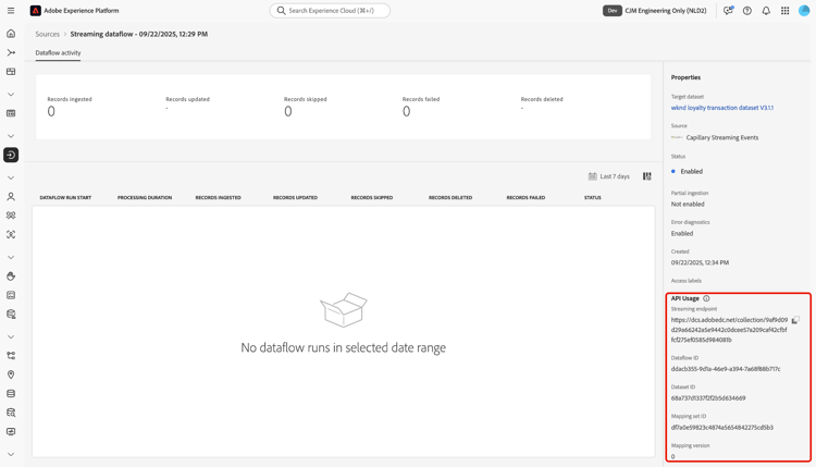 The streaming endpoint URL.