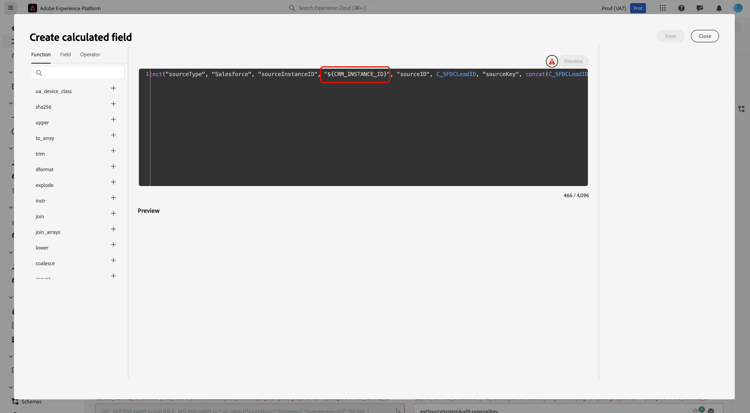 The calculated field for Salesforce.