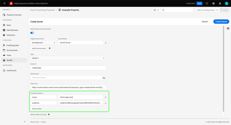 Credential options