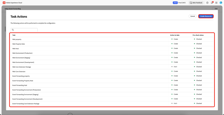 Task Actions showing a list of tasks and actions to be taken