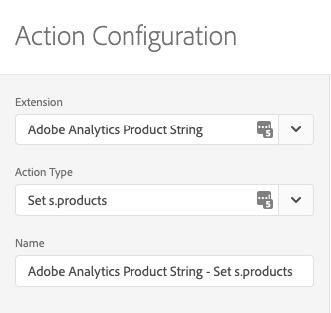 Action configuration